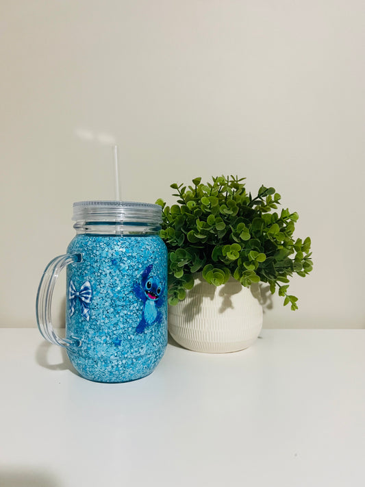 Stitch Acrylic Mason Jar Snow Globe